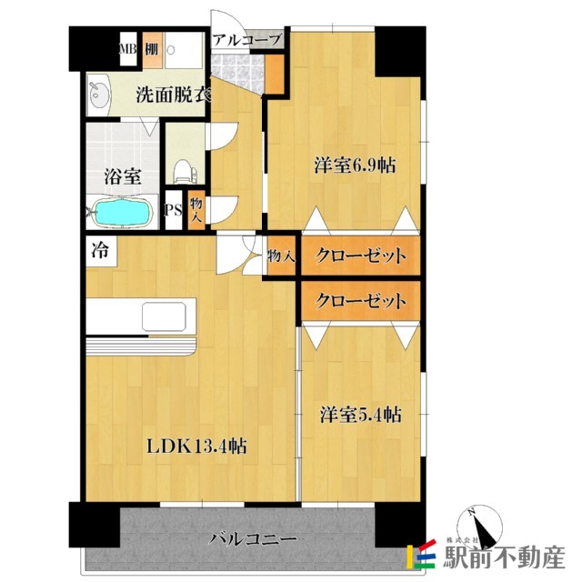 久留米市花畑のマンションの間取り