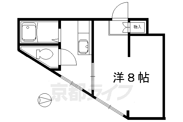 京都市山科区日ノ岡堤谷町のマンションの間取り