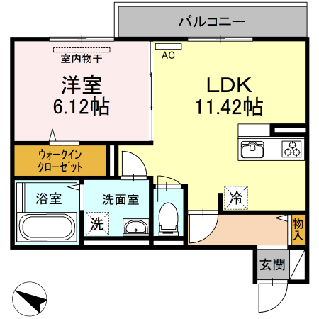 尾道市長江のアパートの間取り