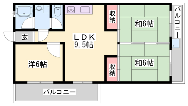 ニューハイツ新在家の間取り