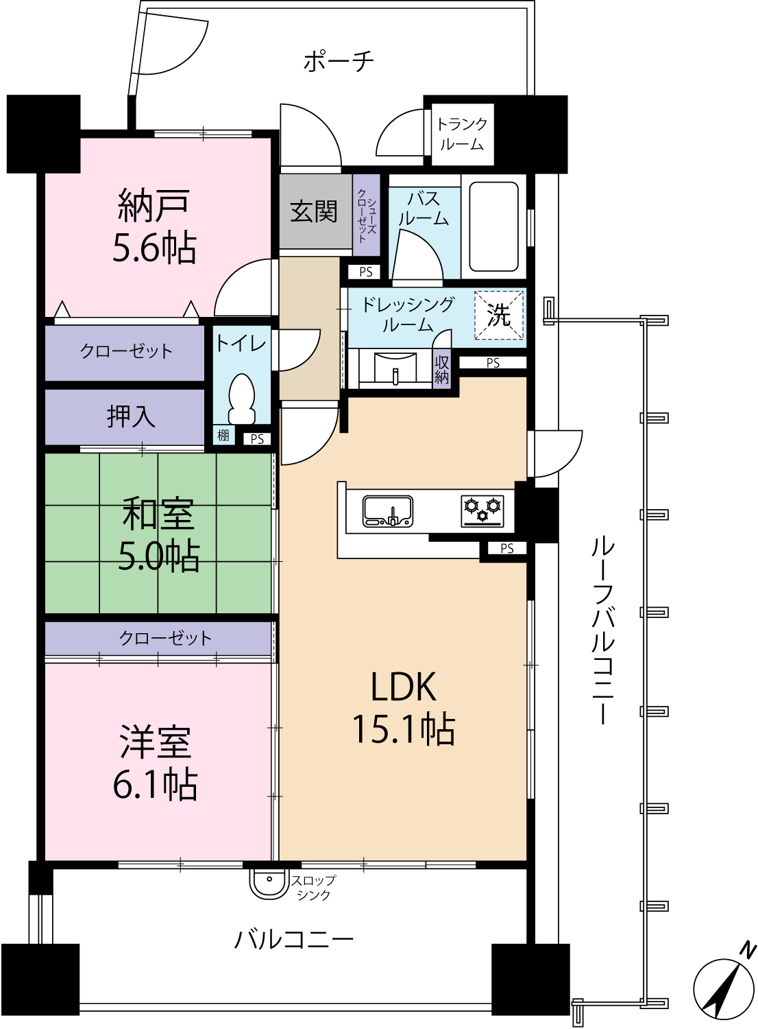 【サーパスシティ紫原三丁目の間取り】