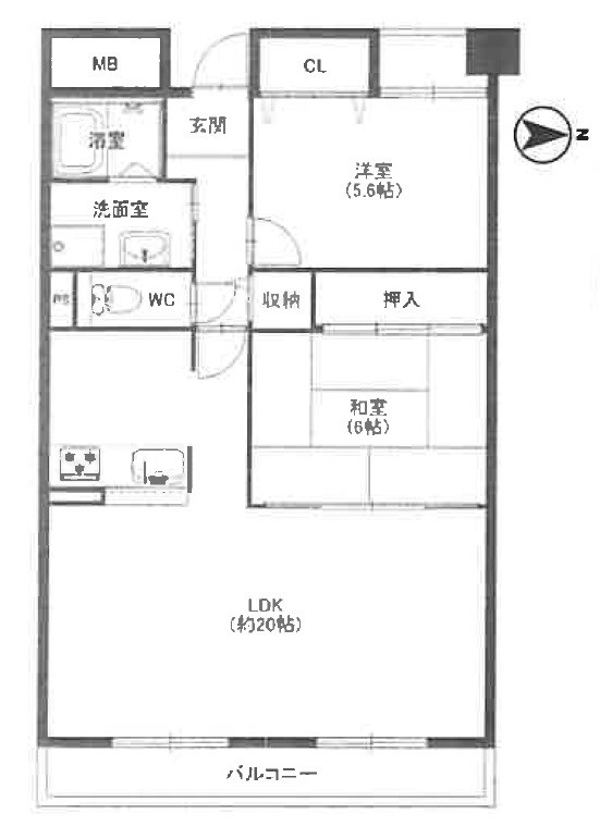 西宮市山口町上山口のマンションの間取り