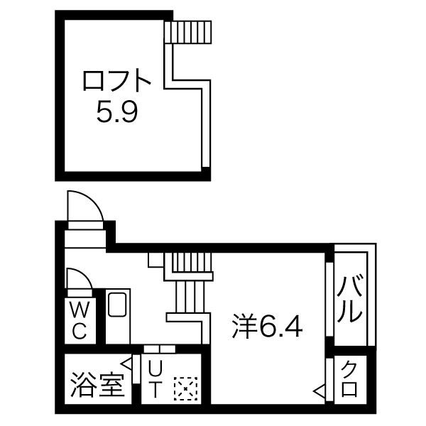 名古屋市昭和区出口町のアパートの間取り