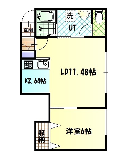 【旭川市緑町のアパートの間取り】