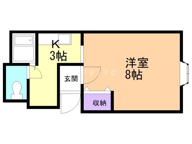 小樽市銭函のアパートの間取り