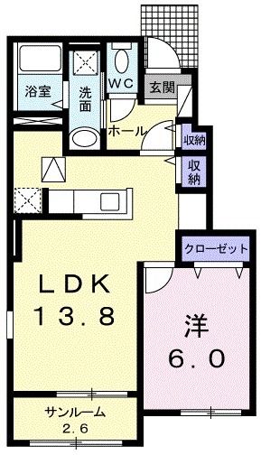 桑名市大字和泉のアパートの間取り