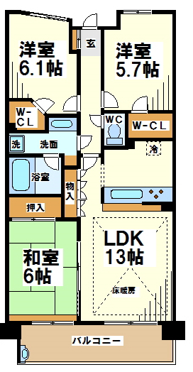 レクセルガーデン調布の間取り