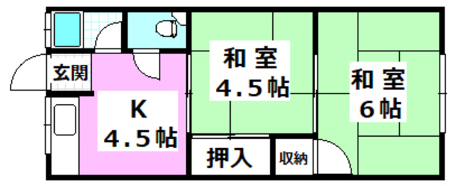 茨木市寺田町のアパートの間取り