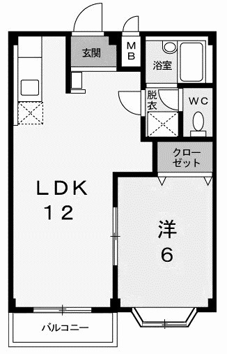 邑楽郡大泉町富士のアパートの間取り