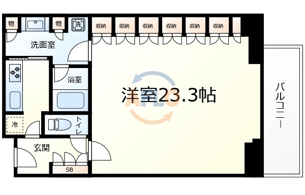 大阪市北区大深町のマンションの間取り