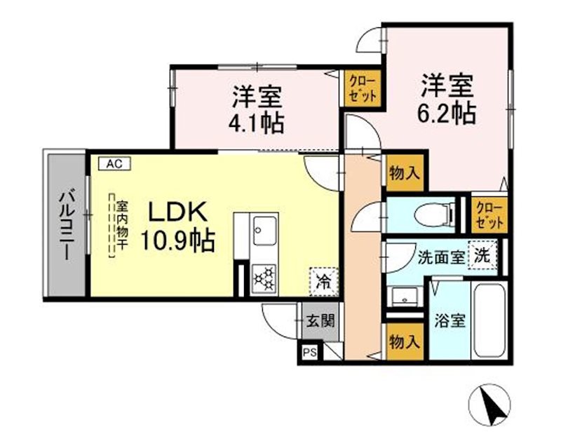 江戸川区中葛西のアパートの間取り