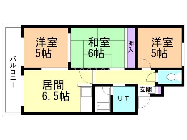 札幌市豊平区平岸三条のマンションの間取り