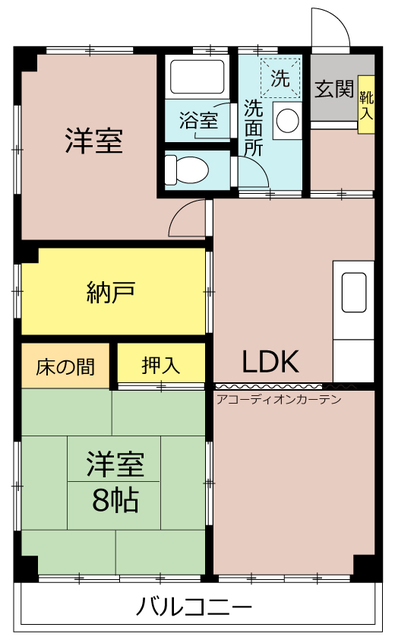 宇都宮市下戸祭のマンションの間取り