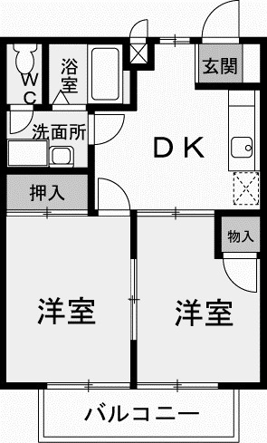 前橋市大前田町のアパートの間取り