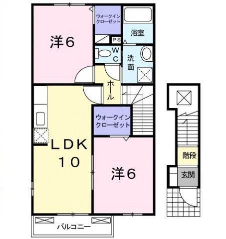 呉市川尻町小仁方のアパートの間取り