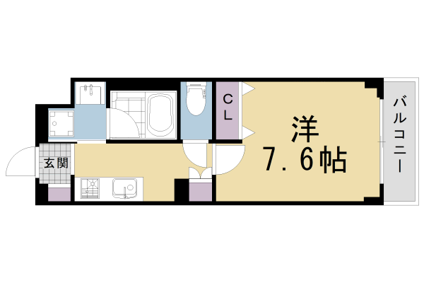 京都市北区北野下白梅町のマンションの間取り