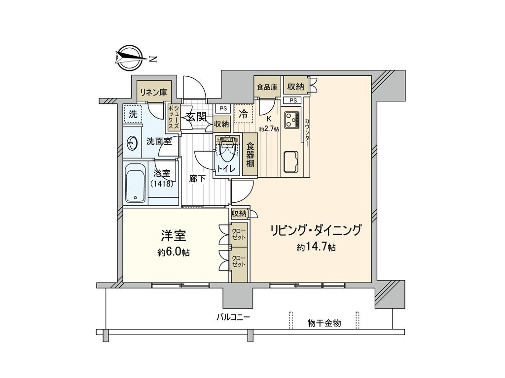 ブランズタワー・ウェリス心斎橋ＮＯＲＴＨの間取り