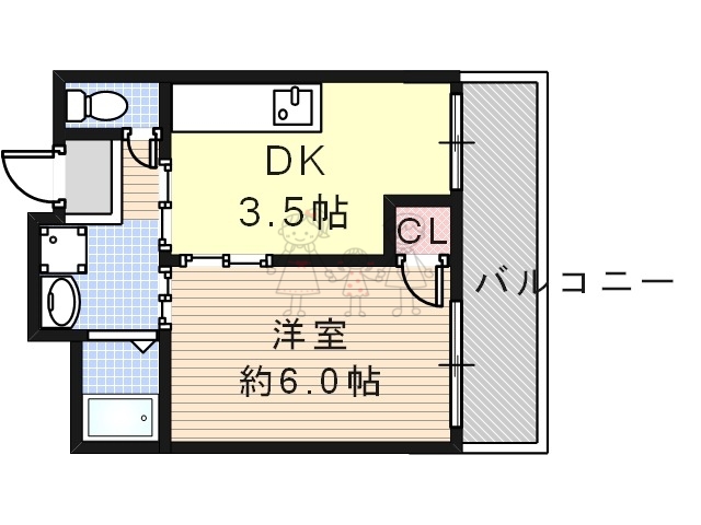 大阪市住吉区大領のアパートの間取り