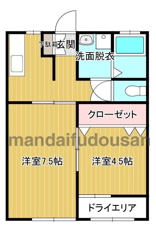 ラメール郡元の間取り