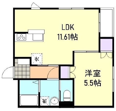 浅口市鴨方町鴨方のアパートの間取り