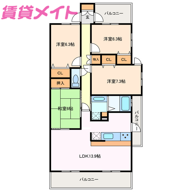 アトレ旭が丘3番館の間取り