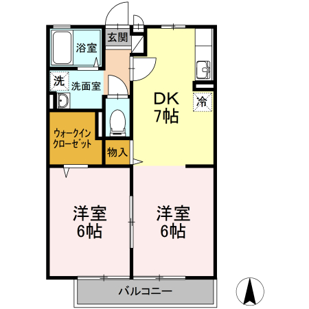 小田原市鴨宮のアパートの間取り