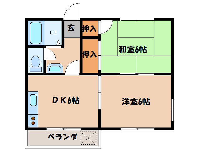 岩国市車町のアパートの間取り