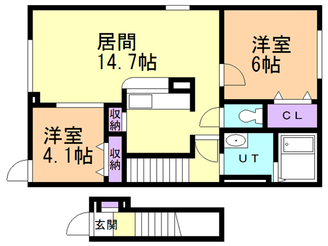 苫小牧市新開町のアパートの間取り