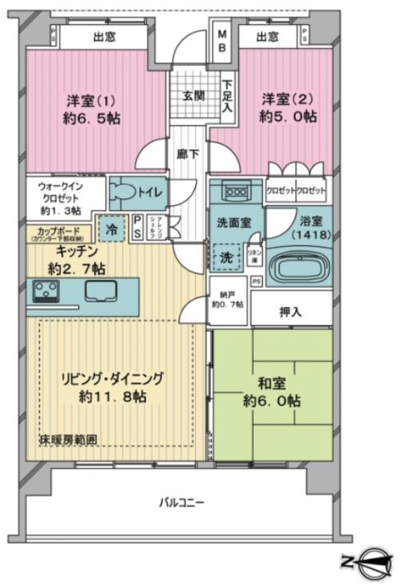 ライオンズ大森西グランフォートの間取り