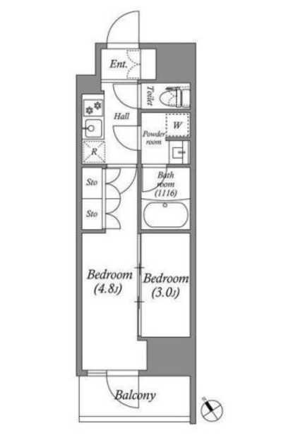 豊島区西巣鴨のマンションの間取り