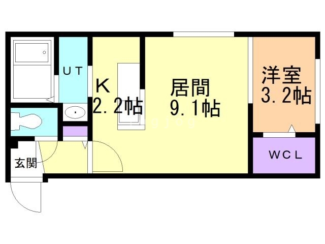 札幌市手稲区手稲本町二条のマンションの間取り