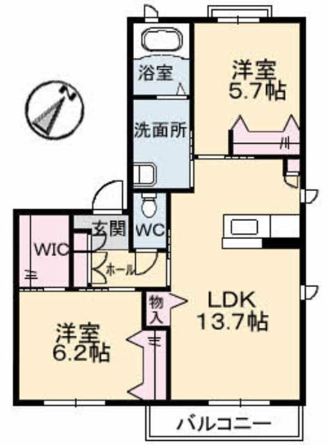 【メゾン大町ヒルズＣ棟の間取り】