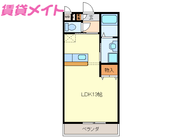 松阪市川井町のマンションの間取り