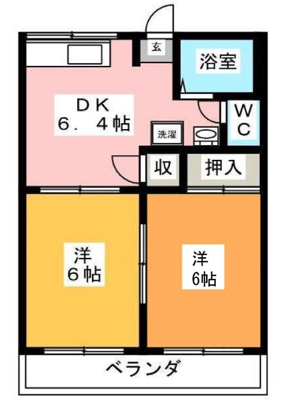 平塚市纒のアパートの間取り