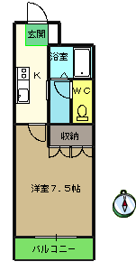 徳島市名東町のアパートの間取り