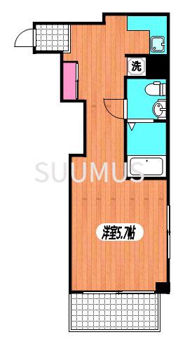 都営新宿線 曙橋駅 徒歩1分 9階建 築44年の間取り写真