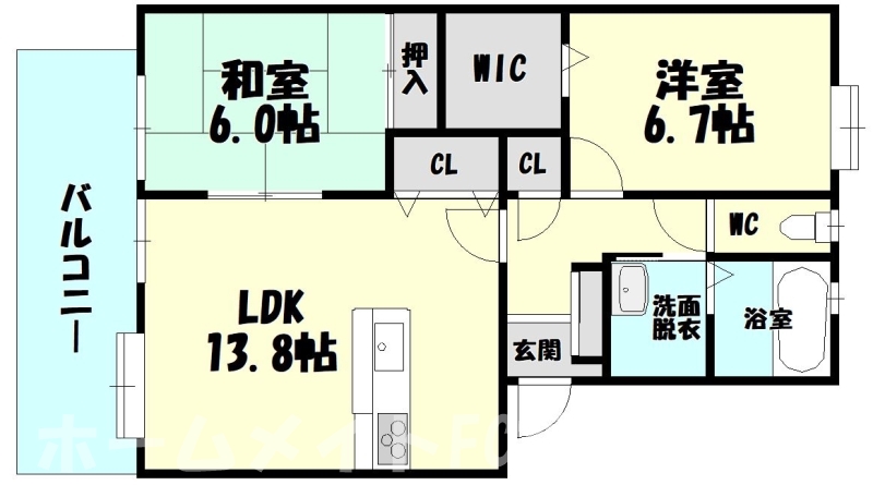 ＪＲ篠栗線 原町駅 徒歩20分 2階建 築26年の間取り写真