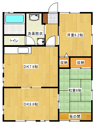 広島市東区中山鏡が丘のアパートの間取り