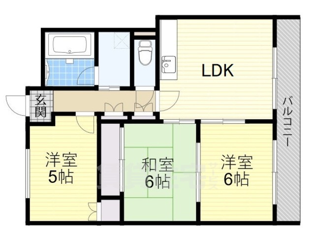 吹田市五月が丘東のマンションの間取り