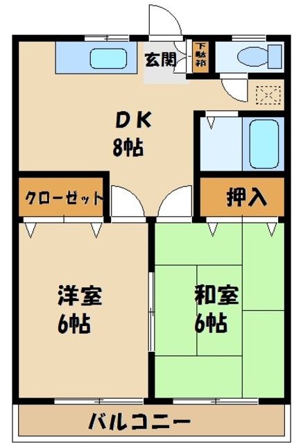 埼玉県所沢市大字久米（アパート）の賃貸物件の間取り