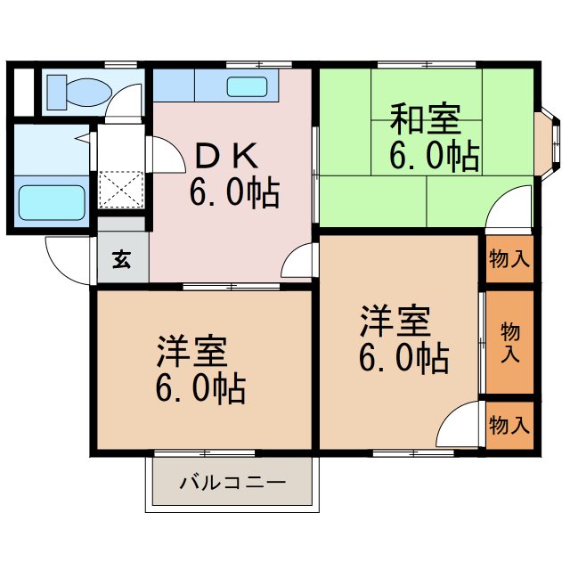 モモセハイツＡの間取り