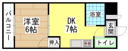 北九州市戸畑区中原東のマンションの間取り