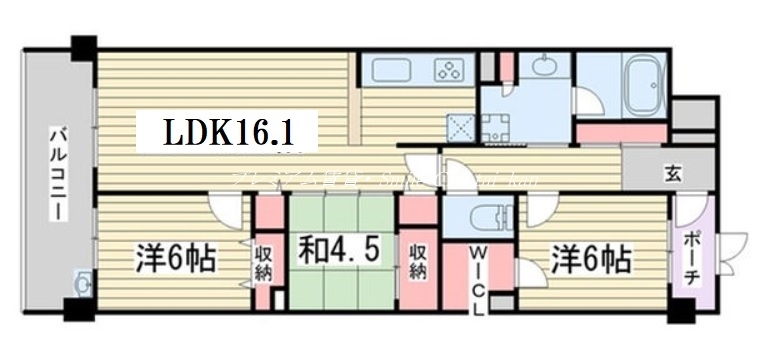 京都市中京区西魚屋町のマンションの間取り