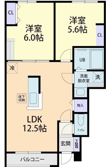 【水戸市三湯町のアパートの間取り】