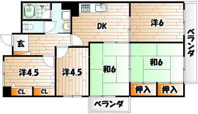 【上二十町スカイマンションの間取り】