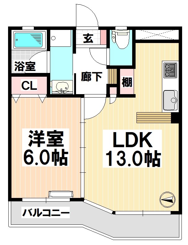 名古屋市瑞穂区苗代町のマンションの間取り