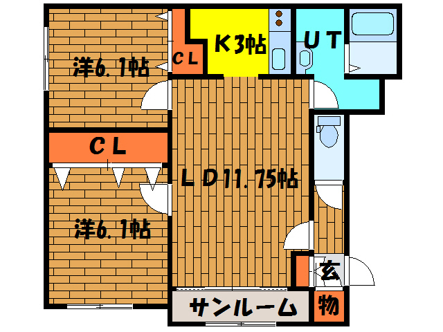 函館市宇賀浦町のマンションの間取り