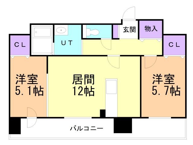 札幌市中央区南三条東のマンションの間取り