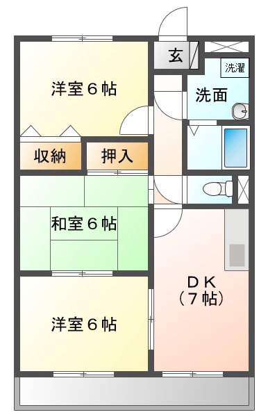 カルディア山本の間取り