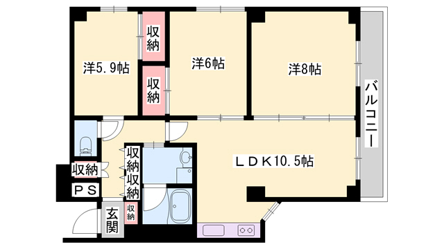 サンハイツ白鷺の間取り